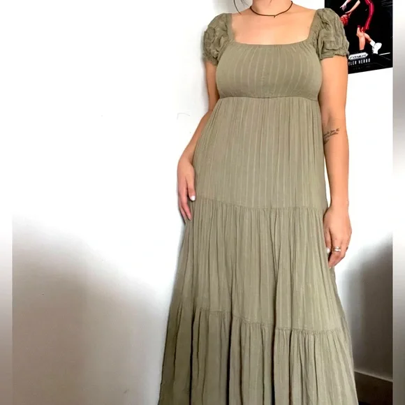 American Eagle Outfitters | Dresses | American Eagle Green Tiered Dress  Size Medium